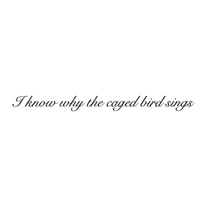 I know why the caged bird sings